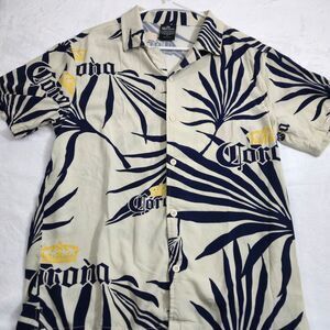 Corona Logo Shirt Mens Small Button Up Beer Lightweight Breathable Beach